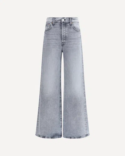 Mother 'the Ditcher Roller Sneak' Grey Jeans With Logo Embroidery On The Rear And Logo Patch On The Rear In Blue