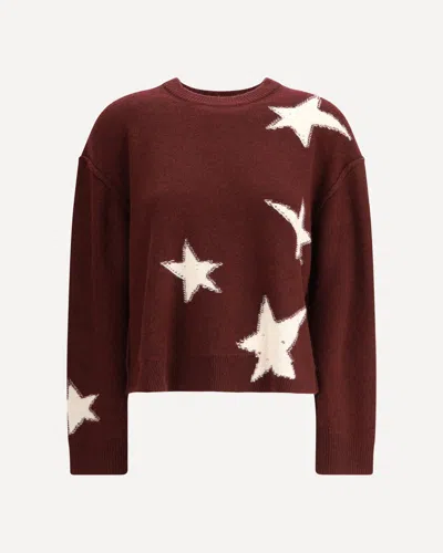 Zadig & Voltaire Womens Burgundy Markuz Star-pattern Cashmere Jumper In Burgundy