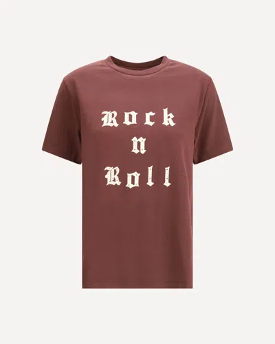 Zadig & Voltaire Rock & Roll Rhinestone T-shirt In Burgundy