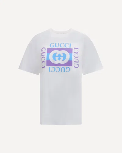 Gucci Women Logo Cotton T-shirt In White