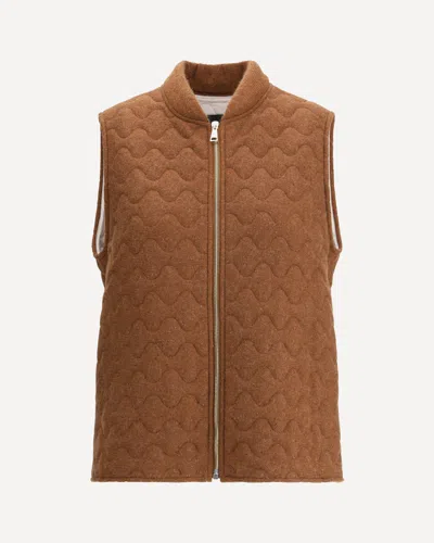 Fabiana Filippi Brown Fleece Wool Sleeveless Jacket In Brown