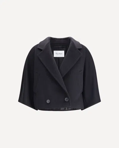 Max Mara Wool And Cashmere Cropped Jacket In Black