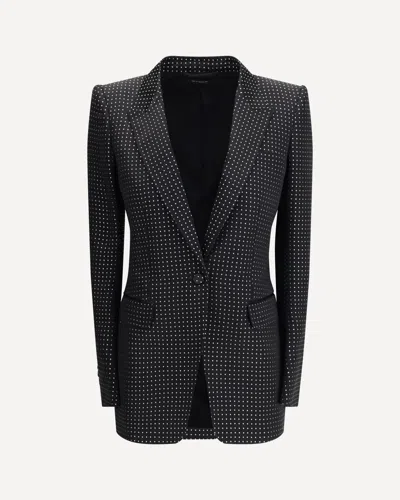Tom Ford Single Breasted Jacket With Polka Dots In Black