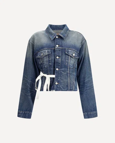 Mm6 Maison Margiela Mm6 By Maison Margiela Tape Denim Jacket In Blue