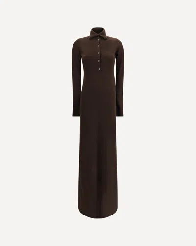Tom Ford Long Knit Dress In Brown