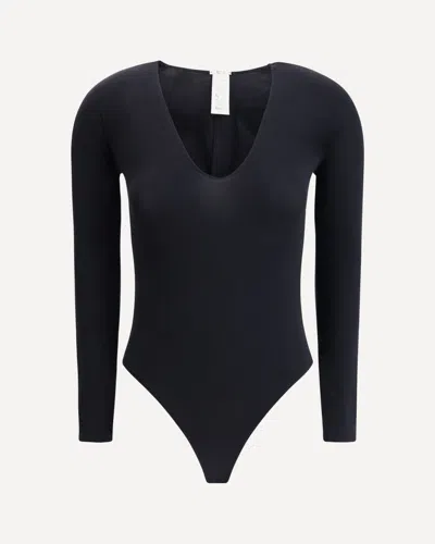 Wolford V-neck Bodysuit In Black