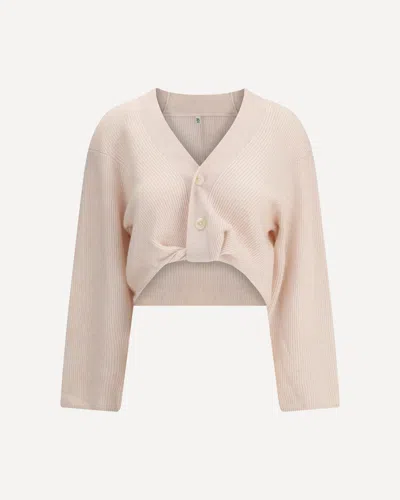 R13 Cashmere Twist-front Cardigan In Brown