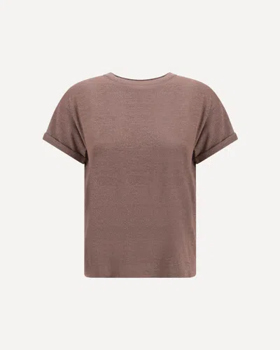 Brunello Cucinelli Cashmere And Silk Lightweight Sweater In Brown