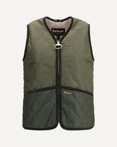 Barbour Two-tone Quilted Sleeveless Vest In Green