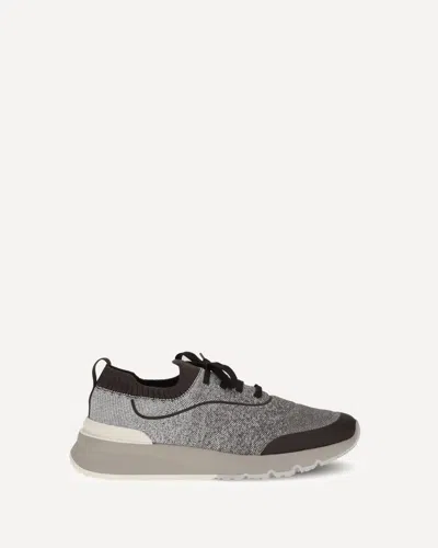 Brunello Cucinelli Stylish Sneakers With Contrast Sole And Round Toe In Gray