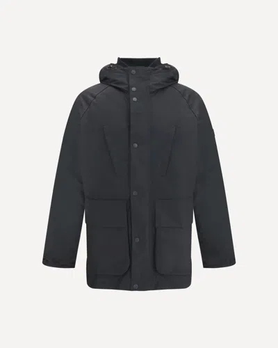Barbour International Hooded Cotton Jacket In Gray