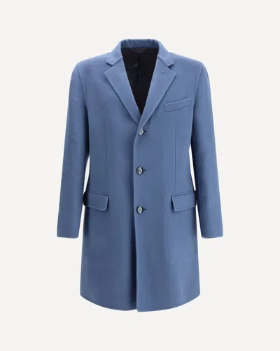 Brioni Wool-cashmere Blend Coat In Blue
