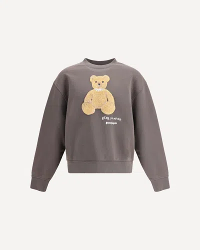 Palm Angels Bear In Mind Crewneck Sweatshirt In Gray