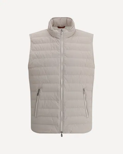 Brunello Cucinelli Men Padded Sleeveless Jacket In Gray