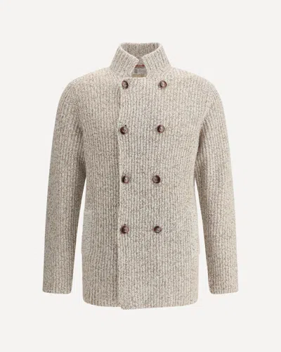 Brunello Cucinelli Men Wool And Cashmere Jacket In Gray