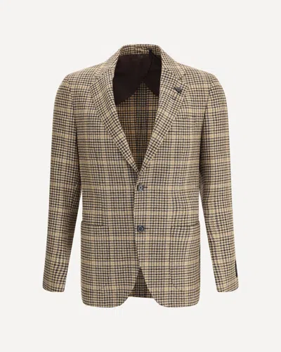 Lardini Checked Two-button Blazer In Neutral