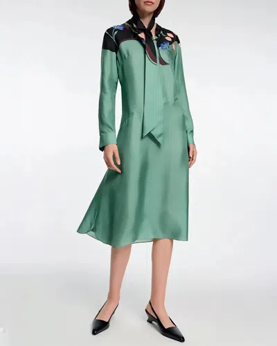 Dorothee Schumacher Seductive Bloom Dress In Green