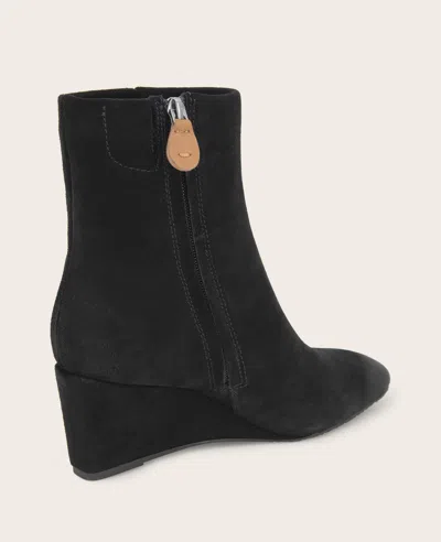 Gentle Souls - Nash Suede Side Zip Wedge Bootie In Black