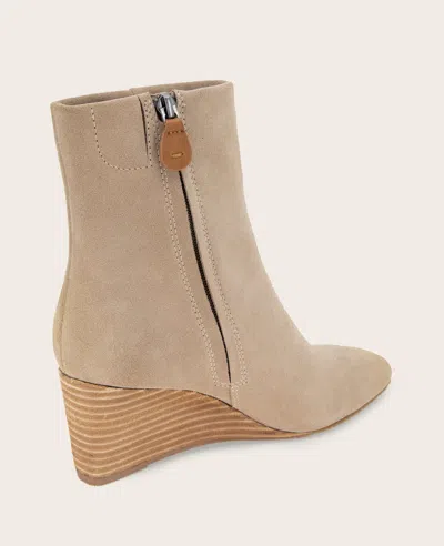 Gentle Souls - Nash Suede Side Zip Wedge Bootie In Brown