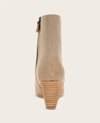 Gentle Souls - Nash Suede Side Zip Wedge Bootie In Brown