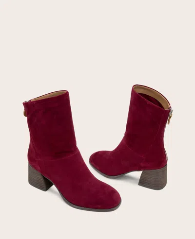 Gentle Souls - Sarnac Suede Side Zip Boot In Burgundy
