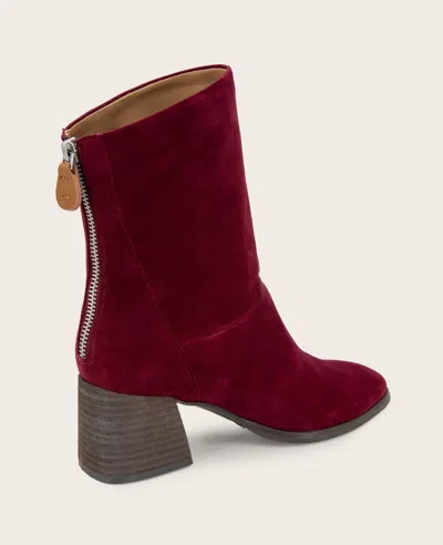 Gentle Souls - Sarnac Suede Side Zip Boot In Burgundy