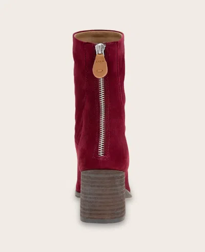 Gentle Souls - Sarnac Suede Side Zip Boot In Burgundy