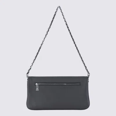 Zadig & Voltaire Dark Grey Leather Rock Shoulder Bag