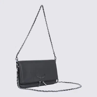 Zadig & Voltaire Dark Grey Leather Rock Shoulder Bag