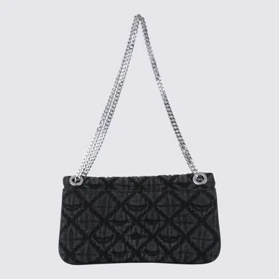 Zadig & Voltaire Rock Ii Diamond Quilted Monogram Denim Crossbody Bag In Black