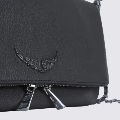 Zadig & Voltaire Dark Grey Leather Rock Shoulder Bag