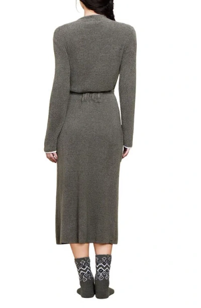 Barefoot Dreams Cozychic Lite Ribbed Midi Robe In Gray