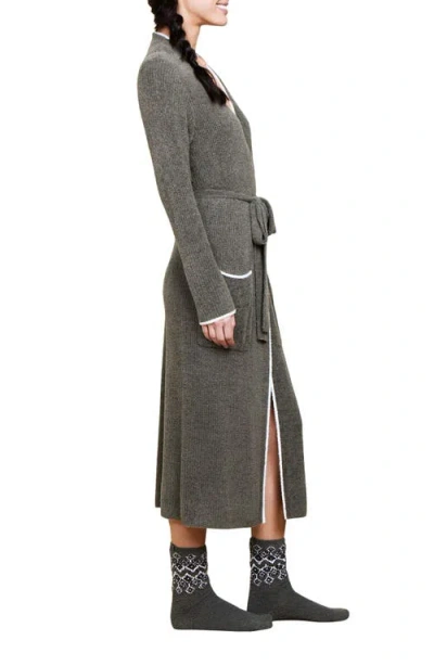 Barefoot Dreams Cozychic Lite Ribbed Midi Robe In Gray