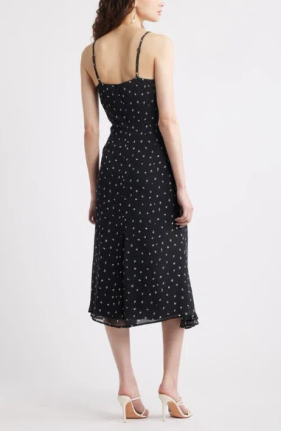Chelsea28 Gathered V-neck Midi Dress In Black