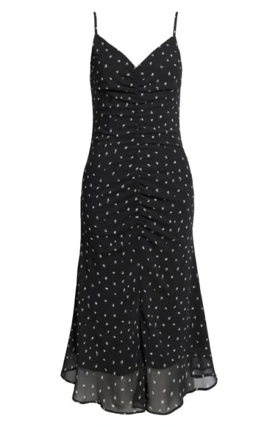 Chelsea28 Gathered V-neck Midi Dress In Black