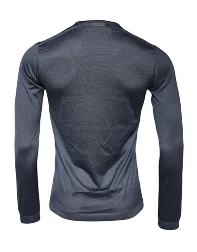 Pre-owned Dolce & Gabbana Dark Gray Silk Crew Neck Pullover Men's Sweater ()