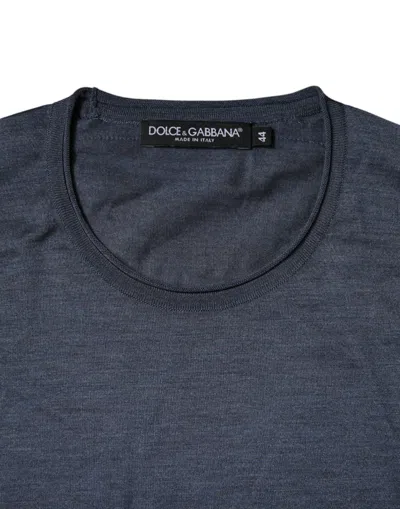 Pre-owned Dolce & Gabbana Dark Gray Silk Crew Neck Pullover Men's Sweater ()