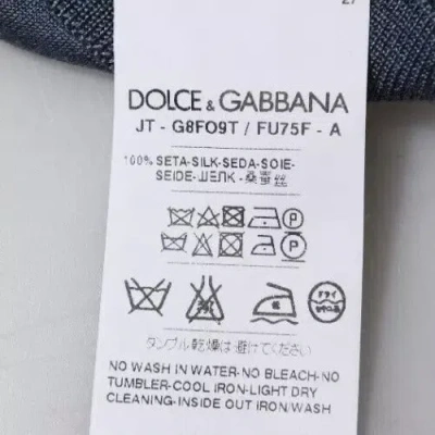 Pre-owned Dolce & Gabbana Dark Gray Silk Crew Neck Pullover Men's Sweater ()