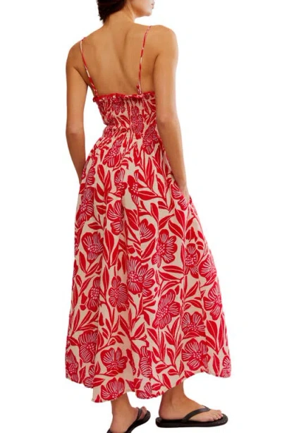 Free People Sweet Nothings Floral Print Sleeveless Maxi Sundress In Red