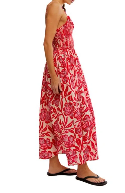 Free People Sweet Nothings Floral Print Sleeveless Maxi Sundress In Red