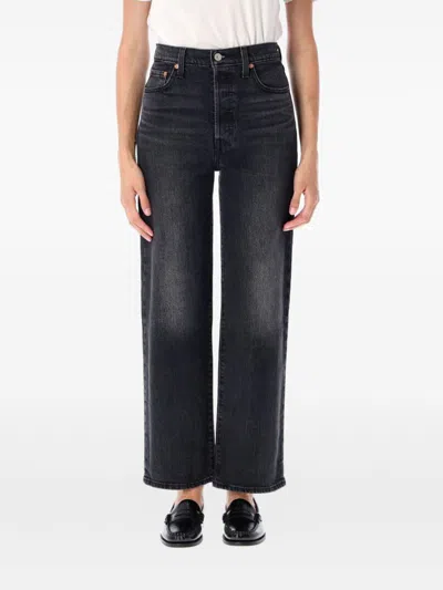 Levi's Ribcage Straight Ankle Jeans In Black