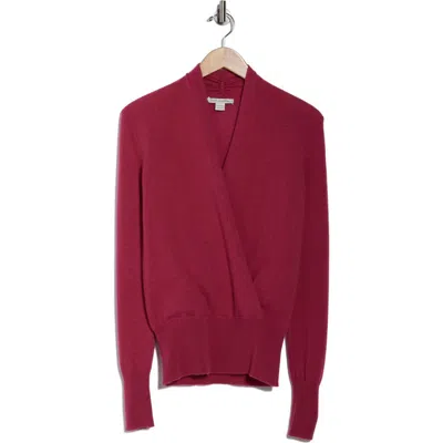 Sofia Cashmere Cashmere Faux Wrap Sweater In Red