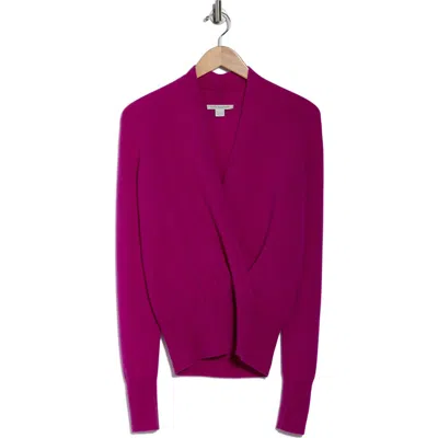 Sofia Cashmere Cashmere Faux Wrap Sweater In Purple