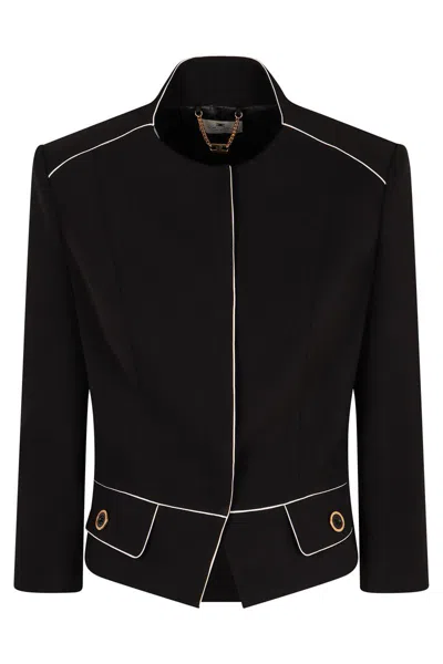 Elisabetta Franchi Single-breasted Jacket In Black