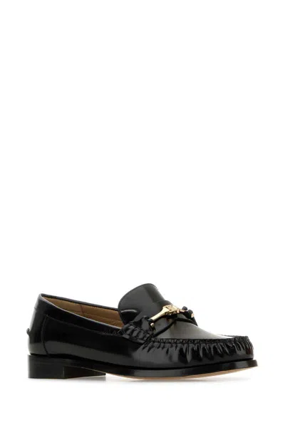 Ferragamo Dark Brown Moccasin New Vara Chain In Black