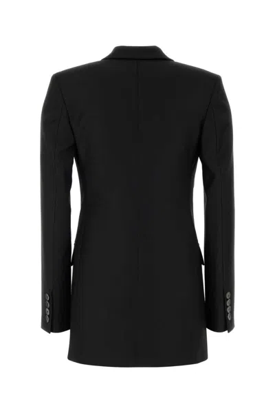 Blumarine Rose-embellished Wool Blazer In Black