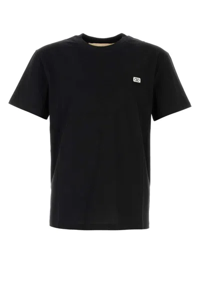 Valentino Cotton T-shirt With Vlogo Patch In Black