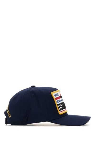 Dsquared2 Navy Blue Cotton Baseball Cap In Blue