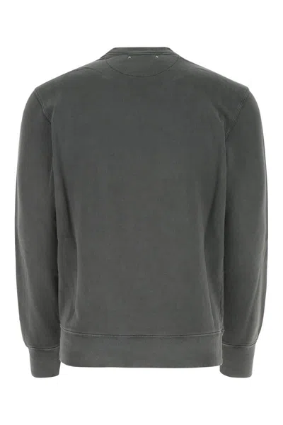 Golden Goose Golden M S Regular Sweatshirt Distressed Cotton Jersey With Logo Clothing In Gray