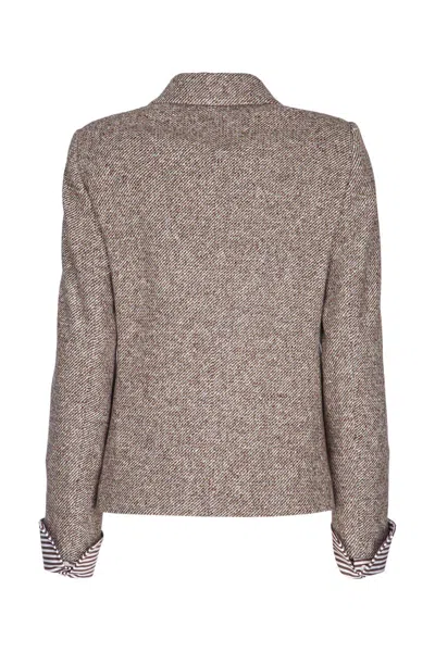 Brunello Cucinelli Double-breasted Wool Short Coat Clothing In Brown